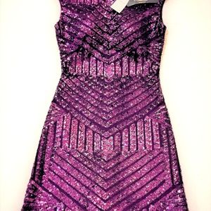 Ralph Lauren Sequined Purple Cocktail Dress